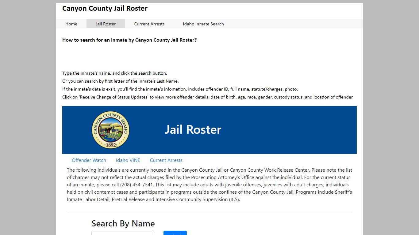 Canyon County Jail Inmates List